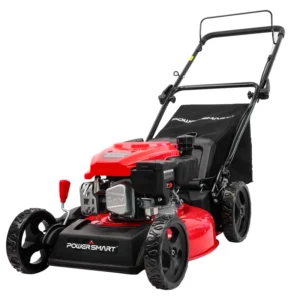 PowerSmart 18" Gas Lawn Mower, 144cc 4-Cycle Engine, 6-Level Height Adjustment,3-In-1 Hand-Push Walk Behind Lawn Mower